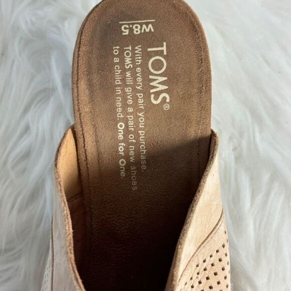 Toms Majorca Sandstorm Perforated Nubuck Heels Sz 8.5 - Picture 5 of 6